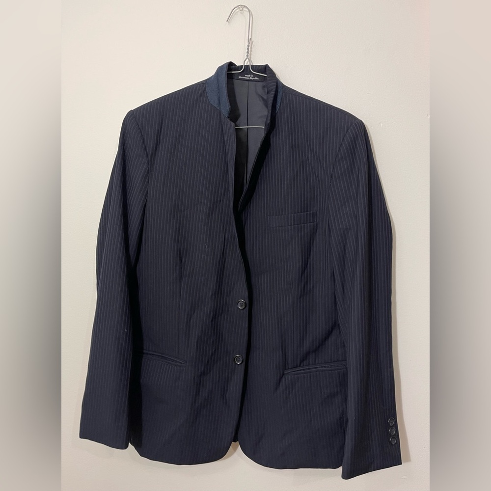 Calvin Klein Dark Pinstripe Blazer boys size 16 black/navy
